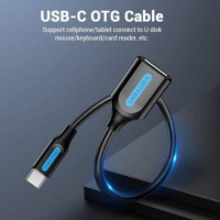Cable Conversor VENTION Usb-c Macho a Usb-a Hembra 0.15M Negro