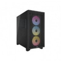 Semitorre Gaming CORSAIR 3000D Airflow ATX Negra con Ventana de Cristal Templado Argb (CC-9011255-WW)