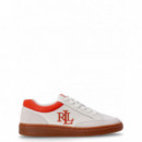 POLO RALPH LAUREN - hailey 6 sneakers low top lace - SNW WHT PALE GRY ORNG LILY - 802959240003/SNW WHT PALE GRY ORNG LILY