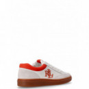 POLO RALPH LAUREN - hailey 6 sneakers low top lace - SNW WHT PALE GRY ORNG LILY - 802959240003/SNW WHT PALE GRY ORNG LILY