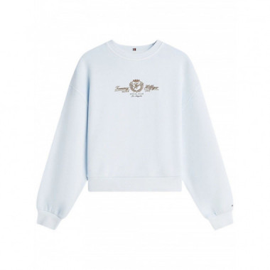 TOMMY HILFIGER - Varsity Crest Terry Sweatshirt - Cyr - F|WW0WW48733/CYR