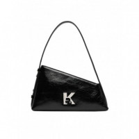 Klj Geo Lthr Shoulderbag Shiny Black  KARL LAGERFELD