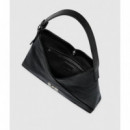 KLJ GEO LTHR SMALL TOTE SHINY BLACK