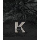 KLJ GEO LTHR SMALL TOTE SHINY BLACK