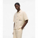 Klj Ss Crinkled Shirt Whitecap Grey  KARL LAGERFELD