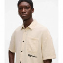 Klj Ss Crinkled Shirt Whitecap Grey  KARL LAGERFELD