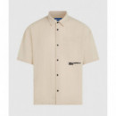 Klj Ss Crinkled Shirt Whitecap Grey  KARL LAGERFELD