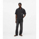 Klj Ss Crinkled Shirt Black  KARL LAGERFELD