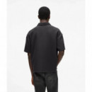 Klj Ss Crinkled Shirt Black  KARL LAGERFELD