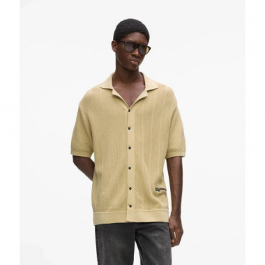 Klj Knit Polo Pale Khaki  KARL LAGERFELD