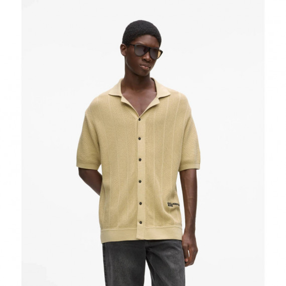 Klj Knit Polo Pale Khaki  KARL LAGERFELD