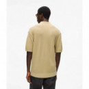 Klj Knit Polo Pale Khaki  KARL LAGERFELD