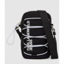 Klj Utility String Phone Pouch Black  KARL LAGERFELD