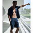 CHECK BEACHWEAR SHORTS NAVY