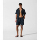 CHECK BEACHWEAR SHORTS NAVY