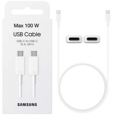 Cable USB-C a USB-C Samsung 5A 1,8 Metros Blanco
