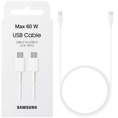 Cable USB-C a USB-C Samsung 3A 1,8 Metros Blanco