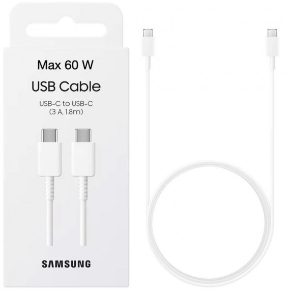 Cable USB-C a USB-C Samsung 3A 1,8 Metros Blanco
