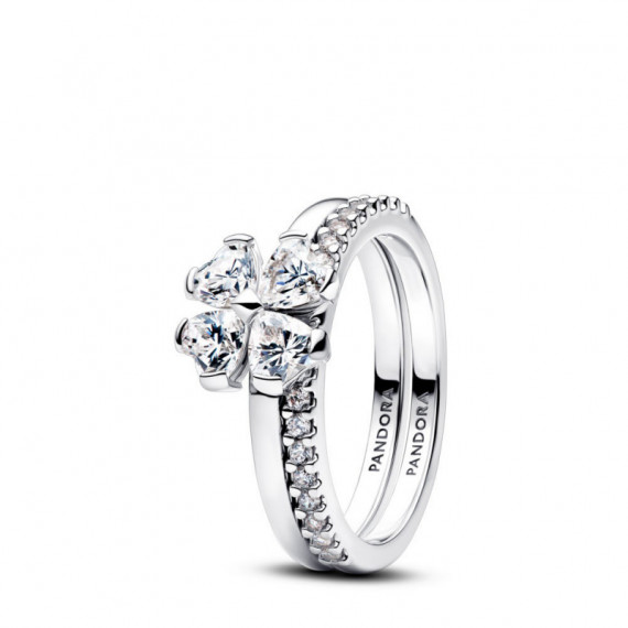 PANDORA Anillo Divisible en Plata de Primera Ley Trébol 194507C01