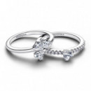 PANDORA Anillo Divisible en Plata de Primera Ley Trébol 194507C01