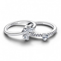 PANDORA Anillo Divisible en Plata de Primera Ley Trébol 194507C01