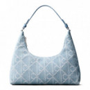 Bolso de Hombro Denim con Logo Emblemático en Todo el Artículo  CALVIN KLEIN