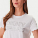 Camiseta Jeans Grommet Domestud Logo  DKNY