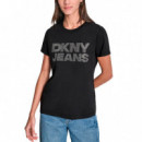 Camiseta Jeans Grommet Domestud Logo  DKNY
