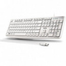 Teclado NGS Heritage Spanish USB Multimedia Blanco