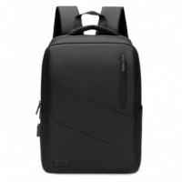 Mochila SUBBLIM City Backpack para Portátil 15.6 Pulgadas con Carga USB Negra