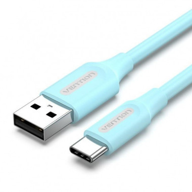 Cable USB-A a USB-C Vention COKSH de 2m, Carga R&aacute;pida 60W y 480Mbps, Azul