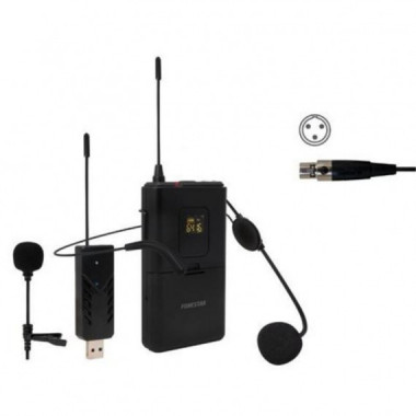 Micr&oacute;fono Inal&aacute;mbrico de Cabeza y Solapa Uhf FONESTAR MIC-UHF-641