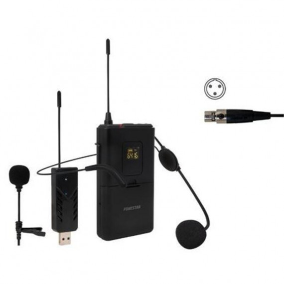 Micrófono Inalámbrico de Cabeza y Solapa Uhf FONESTAR MIC-UHF-641