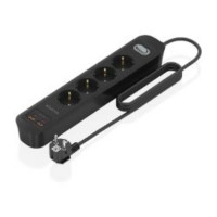 Regleta AISENS 4 Tomas 2XUSB-C 2XUSB-A Pd 3.0 Qc 3.0 con Cable de 1.4M Negra (ASPS-2A2C13-BK)