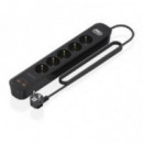 Regleta AISENS 5 Tomas 2XUSB-C 2XUSB-A Pd 3.0 Qc 3.0 Cable 1.4M Negra (ASPS-2A2C15-BK)