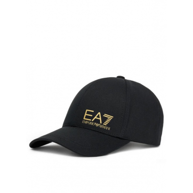 Gorra EA7 Emporio Armani Negra Logo Dorado  ARMANI EXCHANGE