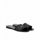 Skoot Iii Border Slide Black Chambrey  KARL LAGERFELD