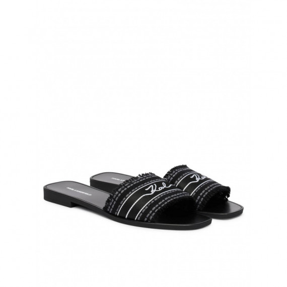 Skoot Iii Border Slide Black Chambrey  KARL LAGERFELD