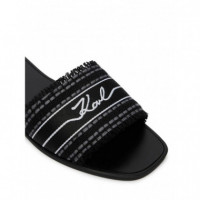Skoot Iii Border Slide Black Chambrey  KARL LAGERFELD