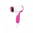 PHILIPS Secador de Pelo de Viaje Plegable BHD003/00 1400W Blanco Rosa