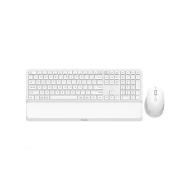 PHILIPS Combo Teclado  + Raton Inalambrico  Bluetooth Reposamu&ntilde;eca SPT6607 Blanco