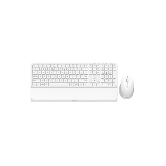 PHILIPS Combo Teclado  + Raton Inalambrico  Bluetooth Reposamuñeca SPT6607 Blanco