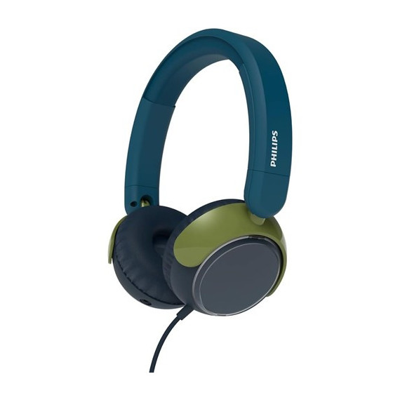 PHILIPS Aurcular Casco Con Cable Jack 3.5/ Tipo C TAK2000 Para Niños 85Db Azul Verde
