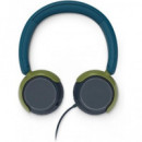 PHILIPS Aurcular Casco Con Cable Jack 3.5/ Tipo C TAK2000 Para Niños 85Db Azul Verde