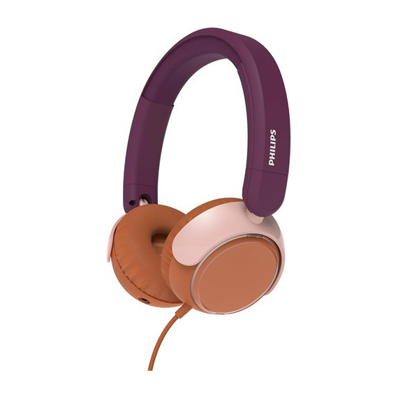 PHILIPS Aurcular Casco Con Cable Jack 3.5/ Tipo C TAK2000 Para Niños 85Db Rosa Naranja