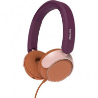 PHILIPS Aurcular Casco con Cable Jack 3.5/ Tipo C TAK2000 para Niños 85DB Rosa Naranja