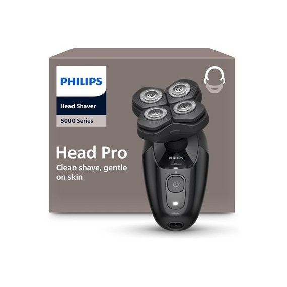 PHILIPS Afeitadora para la Cabeza Head Pro HS5980/15 Serie 5000 Recargable Cabezal Flexible 360º