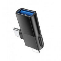 HOCO Adaptador 2 en 1 Lightning/m y Tipo C/m a Usb/h Otg UA17