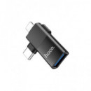 HOCO Adaptador 2 en 1 Lightning/M y Tipo C/M A Usb/H OTG UA17