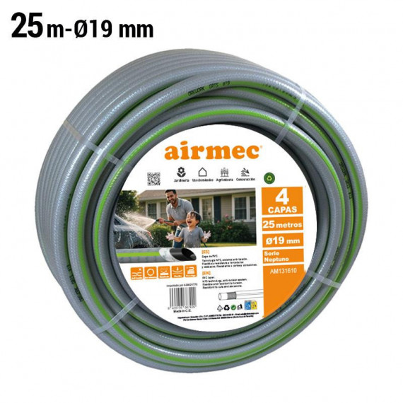 Manguera Agua 4 Capas Serie Neptuno AIRMEC 19MMX25MT